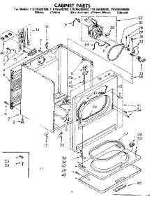 Cabinet Parts parts for Kenmore Dryer 110.86580400 (11086580400, 110 86580400) from AppliancePartsPros.com
