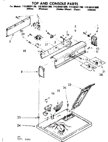 Top And Console Parts parts for Kenmore Dryer 110.86581800 (11086581800, 110 86581800) from AppliancePartsPros.com
