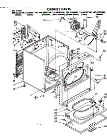 Cabinet Parts parts for Kenmore Dryer 110.86582200 (11086582200, 110 86582200) from AppliancePartsPros.com