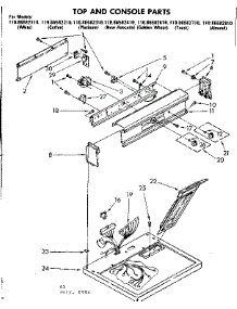 Top And Console Parts parts for Kenmore Dryer 110.86582810 (11086582810, 110 86582810) from AppliancePartsPros.com