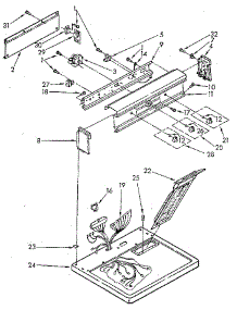 Top And Console parts for Kenmore Dryer 110.86583120 (11086583120, 110 86583120) from AppliancePartsPros.com