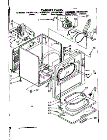 Cabinet Parts parts for Kenmore Dryer 110.86583800 (11086583800, 110 86583800) from AppliancePartsPros.com