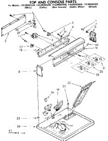 Top And Console Parts parts for Kenmore Dryer 110.86583800 (11086583800, 110 86583800) from AppliancePartsPros.com