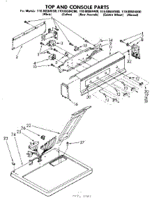 Top And Console Parts parts for Kenmore Dryer 110.86584200 (11086584200, 110 86584200) from AppliancePartsPros.com