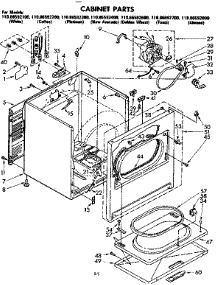 Cabinet Parts parts for Kenmore Dryer 110.86592100 (11086592100, 110 86592100) from AppliancePartsPros.com