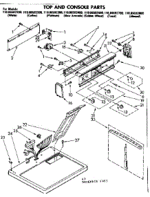 Top And Console Parts parts for Kenmore Dryer 110.86592200 (11086592200, 110 86592200) from AppliancePartsPros.com