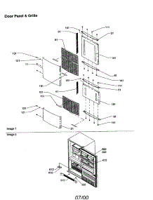 Door Panel And Grille parts for Kenmore Refrigerator 596.70004002 (59670004002, 596 70004002) from AppliancePartsPros.com
