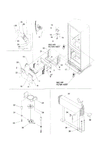 Evaporator Area parts for Kenmore Refrigerator 596.71002100 (59671002100, 596 71002100) from AppliancePartsPros.com