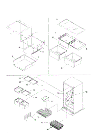 Shelving parts for Kenmore Refrigerator 596.71002100 (59671002100, 596 71002100) from AppliancePartsPros.com