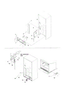 Cabinet Back And Water Valve parts for Kenmore Refrigerator 596.71003100 (59671003100, 596 71003100) from AppliancePartsPros.com