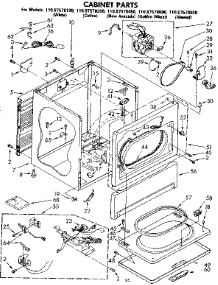 Cabinet Parts parts for Sears Dryer 11087570600 from AppliancePartsPros.com