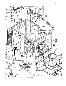 Cabinet parts for Kenmore Dryer 110.87571200 (11087571200, 110 87571200) from AppliancePartsPros.com