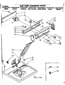 Top And Console Parts parts for Kenmore Dryer 110.87572810 (11087572810, 110 87572810) from AppliancePartsPros.com