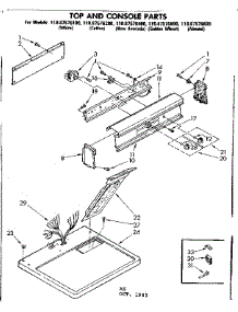 Top And Console Parts parts for Kenmore Dryer 110.87576600 (11087576600, 110 87576600) from AppliancePartsPros.com