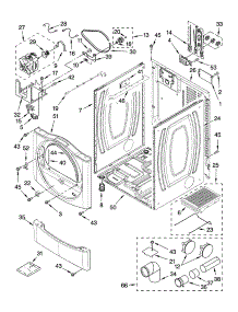 Cabinet Parts parts for Kenmore Dryer 110.87576602 (11087576602, 110 87576602) from AppliancePartsPros.com