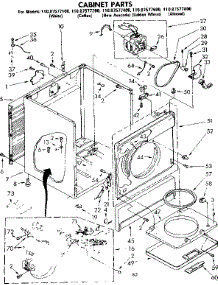 Cabinet Parts parts for Sears Dryer 11087577600 from AppliancePartsPros.com