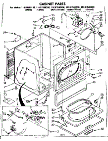 Cabinet Parts parts for Kenmore Dryer 110.87580800 (11087580800, 110 87580800) from AppliancePartsPros.com