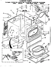 Cabinet Parts parts for Kenmore Dryer 110.87581300 (11087581300, 110 87581300) from AppliancePartsPros.com