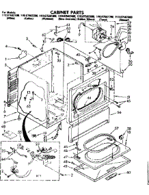 Cabinet Parts parts for Kenmore Dryer 110.87582300 (11087582300, 110 87582300) from AppliancePartsPros.com