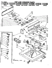 Top And Console Parts parts for Kenmore Washer 110.83392700 (11083392700, 110 83392700) from AppliancePartsPros.com