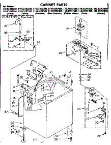 Cabinet Parts parts for Kenmore Washer 110.83392700 (11083392700, 110 83392700) from AppliancePartsPros.com