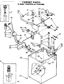 Cabinet Parts parts for Kenmore Washer 110.84070100 (11084070100, 110 84070100) from AppliancePartsPros.com