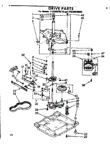 Drive Parts parts for Kenmore Washer 110.84070110 (11084070110, 110 84070110) from AppliancePartsPros.com