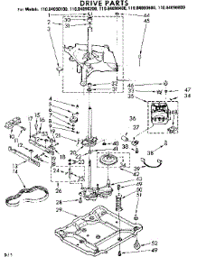 Drive Parts parts for Kenmore Washer 110.84090200 (11084090200, 110 84090200) from AppliancePartsPros.com