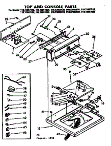 Top And Console Parts parts for Kenmore Washer 110.73967120 (11073967120, 110 73967120) from AppliancePartsPros.com