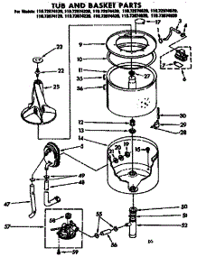 Tub And Basket Parts parts for Kenmore Washer 110.73974220 (11073974220, 110 73974220) from AppliancePartsPros.com