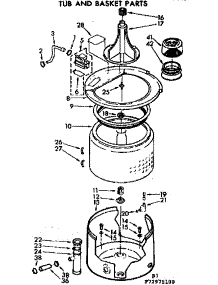 Tub And Basket Parts parts for Kenmore Washer 110.73975100 (11073975100, 110 73975100) from AppliancePartsPros.com