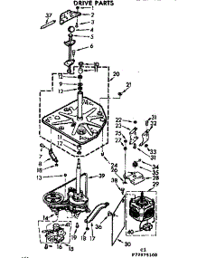 Drive Parts parts for Kenmore Washer 110.73975200 (11073975200, 110 73975200) from AppliancePartsPros.com