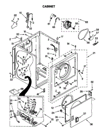 Cabinet parts for Kenmore Dryer 110.70172000 (11070172000, 110 70172000) from AppliancePartsPros.com