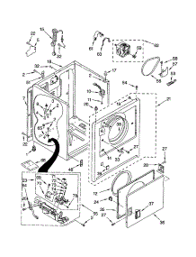 Cabinet parts for Kenmore Dryer 110.70172001 (11070172001, 110 70172001) from AppliancePartsPros.com