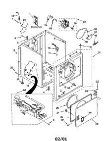 Cabinet parts for Kenmore Dryer 110.70202991 (11070202991, 110 70202991) from AppliancePartsPros.com