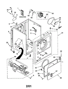 Cabinet parts for Kenmore Dryer 110.70212991 (11070212991, 110 70212991) from AppliancePartsPros.com