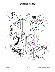Cabinet Parts parts for Kenmore Dryer 110.70222513 (11070222513, 110 70222513) from AppliancePartsPros.com
