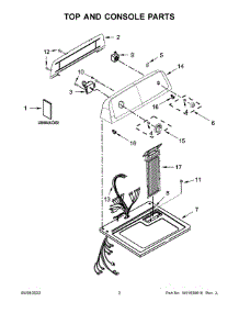 Top And Console Parts parts for Kenmore Dryer 110.70222514 (11070222514, 110 70222514) from AppliancePartsPros.com