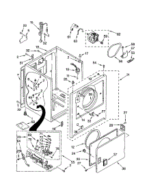 Cabinet parts for Kenmore Dryer 110.70232001 (11070232001, 110 70232001) from AppliancePartsPros.com