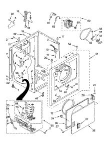 Cabinet Parts parts for Kenmore Dryer 110.70232002 (11070232002, 110 70232002) from AppliancePartsPros.com