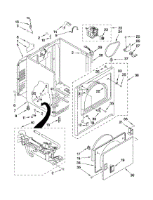 Cabinet Parts parts for Kenmore Dryer 110.70522900 (11070522900, 110 70522900) from AppliancePartsPros.com