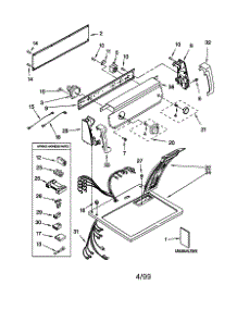 Top And Console parts for Kenmore Dryer 110.70602990 (11070602990, 110 70602990) from AppliancePartsPros.com
