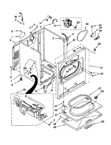 Cabinet parts for Kenmore Dryer 110.70602991 (11070602991, 110 70602991) from AppliancePartsPros.com