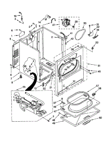 Cabinet parts for Kenmore Dryer 110.70612991 (11070612991, 110 70612991) from AppliancePartsPros.com