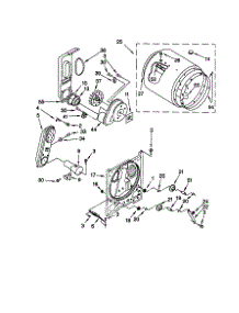 Bulkhead parts for Kenmore Dryer 110.70622990 (11070622990, 110 70622990) from AppliancePartsPros.com