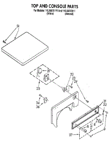 Top And Console parts for Kenmore Dryer 110.88870111 (11088870111, 110 88870111) from AppliancePartsPros.com