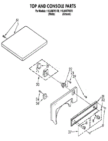 Top And Console parts for Kenmore Dryer 110.88870820 (11088870820, 110 88870820) from AppliancePartsPros.com