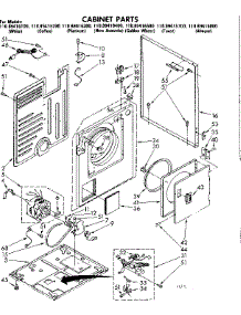 Cabinet Parts parts for Sears Dryer 11089416100 from AppliancePartsPros.com