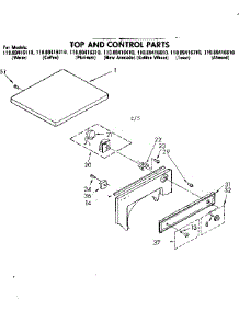 Top And Control Parts parts for Sears Dryer 11089416610 from AppliancePartsPros.com