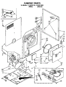 Cabinet parts for Kenmore Dryer 110.89419820 (11089419820, 110 89419820) from AppliancePartsPros.com